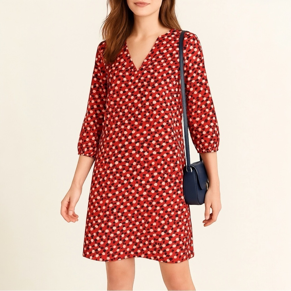 BODEN Vanessa Shift‎ Dress in Khaki Sketchy Stars W0303